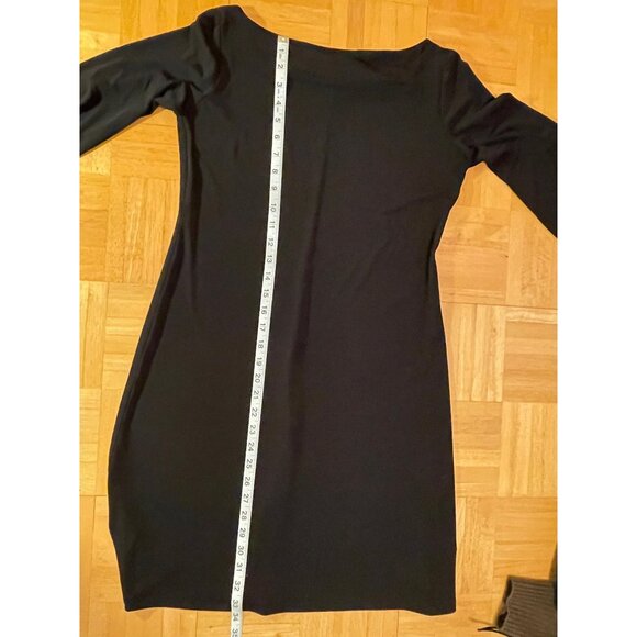 Eliza J Black Midi Dress 3/4 Sleeve Boatneck Slim Fit Size Medium Versatile - Picture 8 of 9